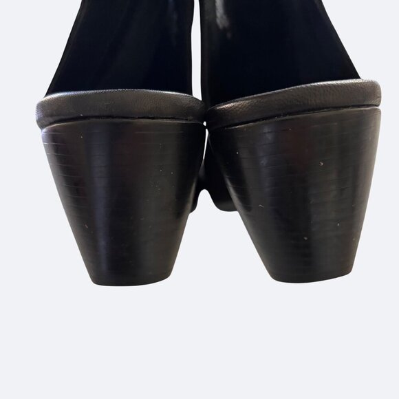 Munro NAKITA Leather Suede Boot Bootie Size 7.5M Black Heel Open Retail $220 EUC - Picture 8 of 10